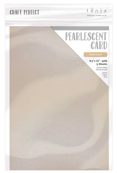 3 Pack - Craft Perfect Pearlescent Cardstock 8.5"X11" 5/Pkg-Coffee Cream - PEARL-9549 - 818569025491