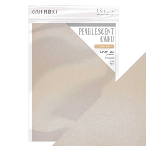3 Pack - Craft Perfect Pearlescent Cardstock 8.5"X11" 5/Pkg-Coffee Cream - PEARL-9549