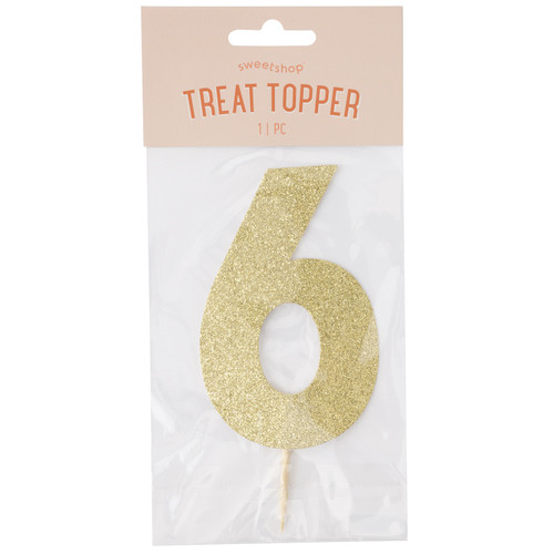 6 Pack Sweetshop Cake Topper-Number 6 34014347 - 718813163576