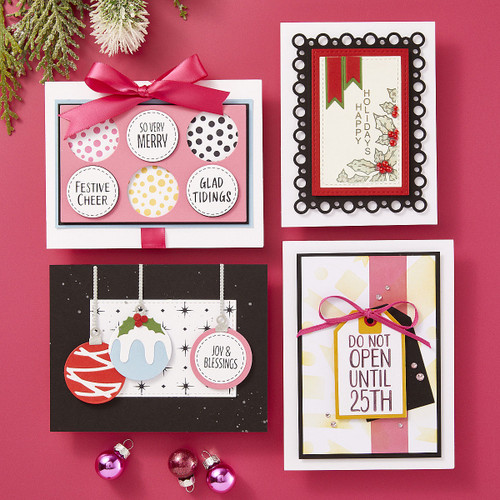 Spellbinders Press Plates & Die Set By Lisa Horton-Festive Circle Sentiments - 5A002FDR-1GGRY Spellbinders Press Plates & Die Set By Lisa Horton-Festive Circle Sentiments - 5A002FDR-1GGRY
