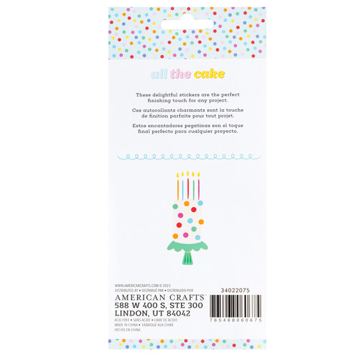 3 Pack - Pebbles All The Cake Puffy Stickers 4"X6" 120/Pkg-Alpha W/Foil Finish - PB022075 3 Pack - Pebbles All The Cake Puffy Stickers 4"X6" 120/Pkg-Alpha W/Foil Finish - PB022075
