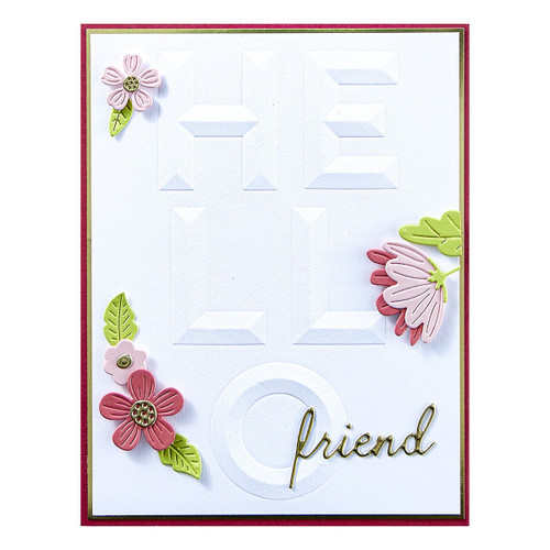 Spellbinders 3D Embossing Folder -Beveled Hello A2 Cardfront - 5A002FDP-1GGS3 Spellbinders 3D Embossing Folder -Beveled Hello A2 Cardfront - 5A002FDP-1GGS3