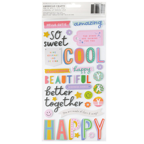 Pebbles Cool Girl Thickers Stickers 107/Pkg-Phrase - 34027667 Pebbles Cool Girl Thickers Stickers 107/Pkg-Phrase - 34027667