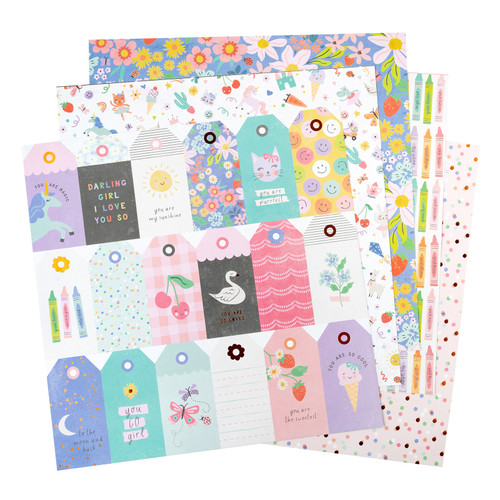 Pebbles Double-Sided Paper Pad 12"X12" 24/Pkg-Cool Girl, Gold Foil - 34027661