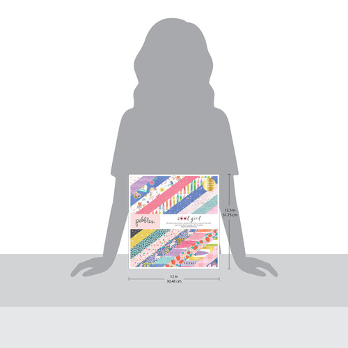 Pebbles Double-Sided Paper Pad 12"X12" 24/Pkg-Cool Girl, Gold Foil - 34027661 Pebbles Double-Sided Paper Pad 12"X12" 24/Pkg-Cool Girl, Gold Foil - 34027661