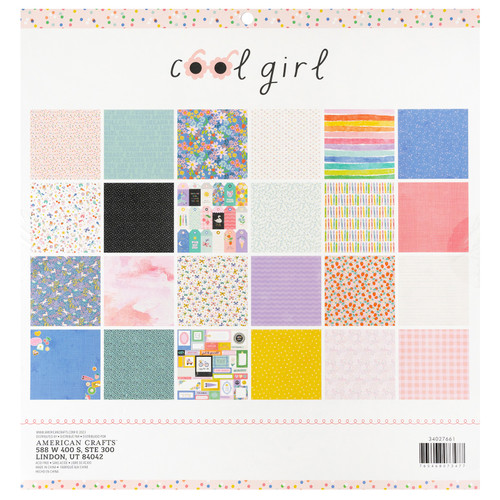 Pebbles Double-Sided Paper Pad 12"X12" 24/Pkg-Cool Girl, Gold Foil - 34027661 Pebbles Double-Sided Paper Pad 12"X12" 24/Pkg-Cool Girl, Gold Foil - 34027661