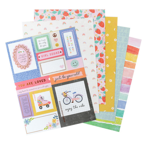 Pebbles Single-Sided Paper Pad 6"X8" 36/Pkg-Cool Girl, Gold Foil - 34027662