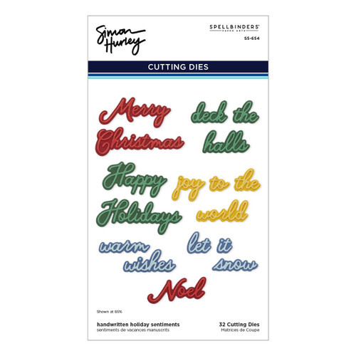 Spellbinders Etched Die By Simon Hurley-Handwritten Holiday Sentiments, Let Snow - 5A002CCW-1GFW4 - 810146547181