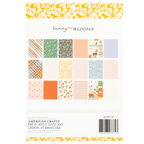 Pebbles Single-Sided Paper Pad 6"X8" 36/Pkg-Gold Foil, Sunny Bloom - 34030119 Pebbles Single-Sided Paper Pad 6"X8" 36/Pkg-Gold Foil, Sunny Bloom - 34030119