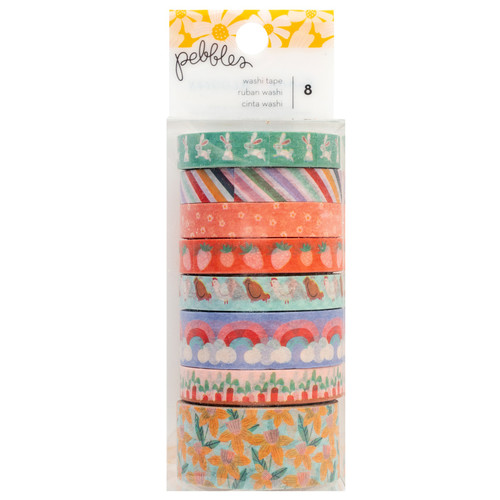 Pebbles Sunny Bloom Washi Tape-8/Pkg - 34030125 - 765468073804