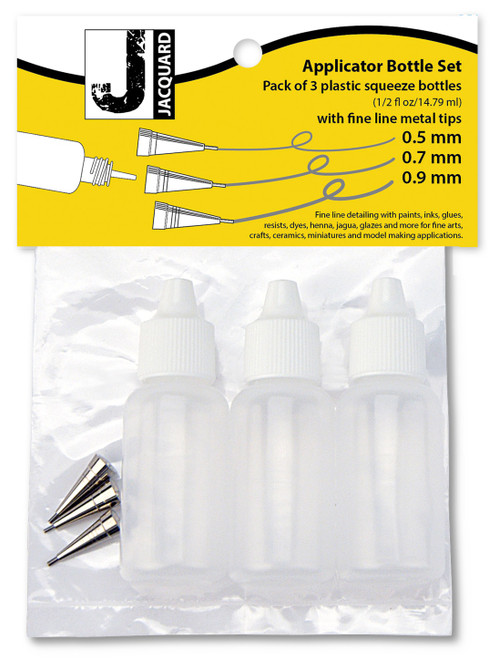 Jacquard Set Of 3 Squeeze Bottles W/Tips-.5oz W/3 Tips - 5, 7 & 9 Clear - 5A002FC1-1GGR2 - 743772479505
