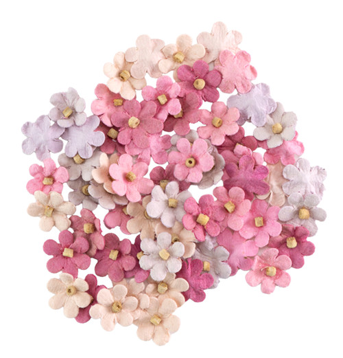 Little Birdie Handmade Natalia Flowers 60/Pkg-Vintage Pink - LBNATALI-98699