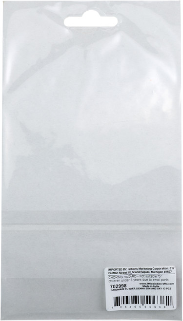 Little Birdie Handmade Sienna Flowers 13/Pkg-Sun And Sky - LBSIENNA-98077 Little Birdie Handmade Sienna Flowers 13/Pkg-Sun And Sky - LBSIENNA-98077