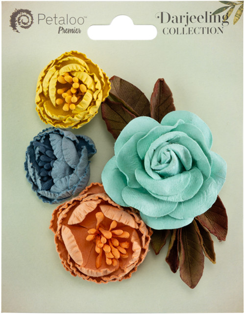 Little Birdie Handmade Billie Flowers 4/Pkg-Sun And Sky LBBILLIE-98063 - 726465506283
