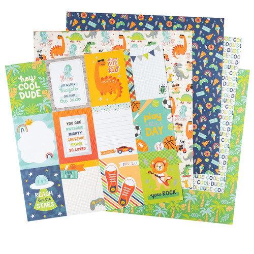 Pebbles Double-Sided Paper Pad 12"X12" 24/Pkg-Cool Boy - 34027635