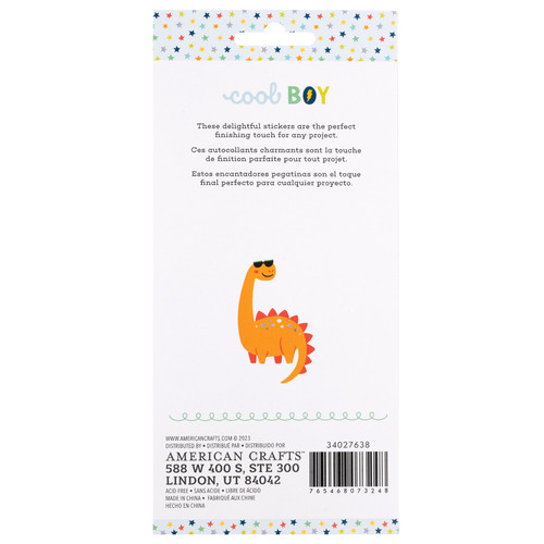 Pebbles Cool Boy Puffy Stickers-Alpha, Silver Foil - 34027638 Pebbles Cool Boy Puffy Stickers-Alpha, Silver Foil - 34027638