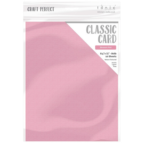 Craft Perfect Weave Textured Classic Card 8.5"X11" 10/Pkg-Blossom Pink - CARD 8-9666 - 818569026665