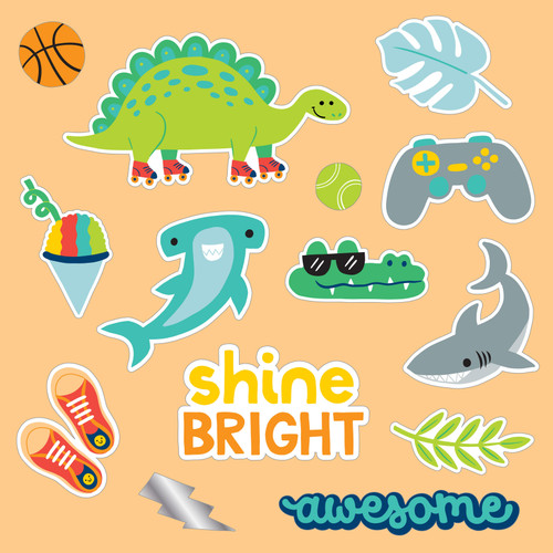 Pebbles Cool Boy Ephemera Die-Cuts 74/Pkg-Icons, Silver Foil - 34027644 Pebbles Cool Boy Ephemera Die-Cuts 74/Pkg-Icons, Silver Foil - 34027644
