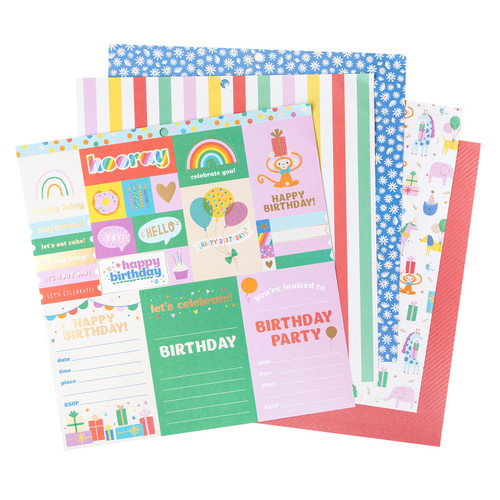 Pebbles All The Cake Double-Sided Paper Pad 12"X12" 24/Pkg-With Gold Foil - PB024784
