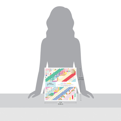 Pebbles All The Cake Double-Sided Paper Pad 12"X12" 24/Pkg-With Gold Foil - PB024784 Pebbles All The Cake Double-Sided Paper Pad 12"X12" 24/Pkg-With Gold Foil - PB024784