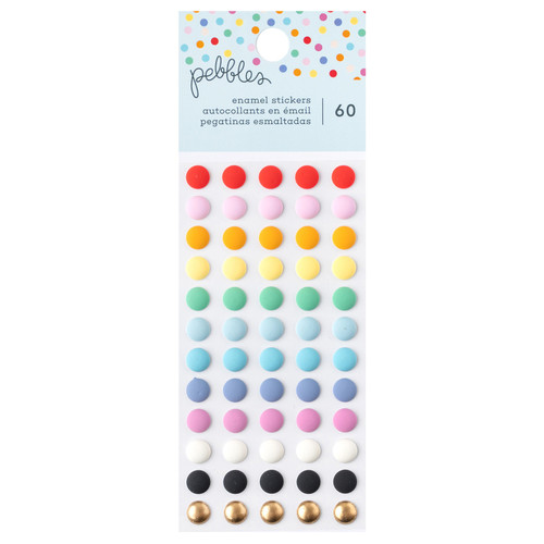 Pebbles All The Cake Enamel Dots 60/Pkg-Matte Finish & Foil - PB022067 - 765468060590