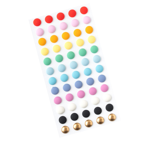 Pebbles All The Cake Enamel Dots 60/Pkg-Matte Finish & Foil PB022067