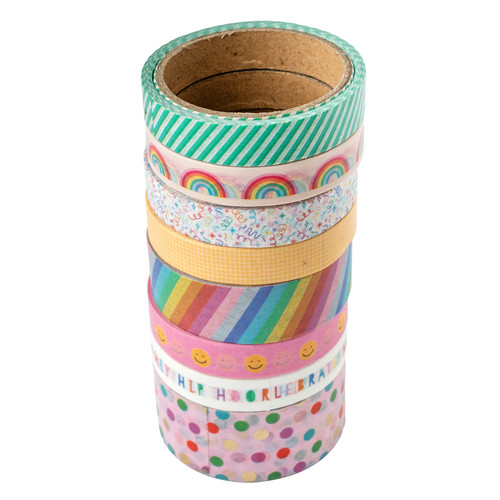 Pebbles All The Cake Washi Tape 8/Pkg-W/Foil Accents - PB022068