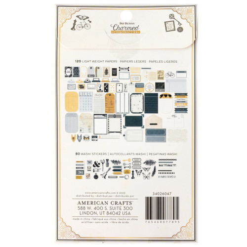 Bo Bunny Charmed Chronicles Paperie Pack-200 Pieces - A500263P-G18X4 Bo Bunny Charmed Chronicles Paperie Pack-200 Pieces - A500263P-G18X4