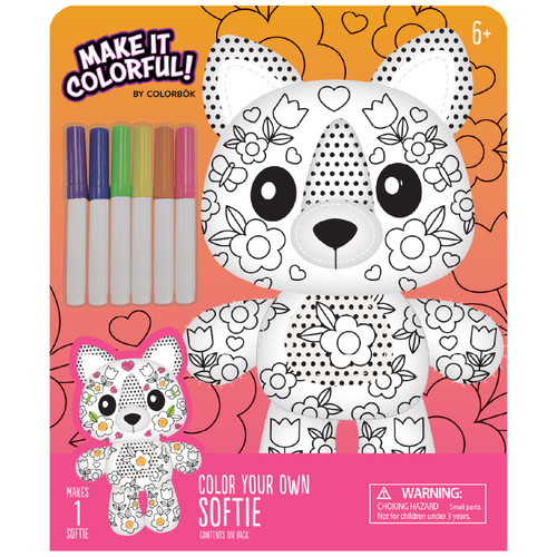 Colorbok Make It Colorful! Color Your Own Plush-Softie Cat - 34027522 - 765468072715