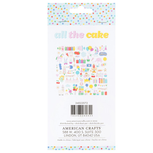 Pebbles All The Cake Ephemera Cardstock Die-Cuts 76/Pkg-Journaling W/Gold Foil - PB022072