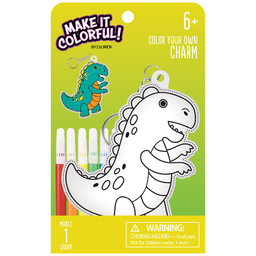 Colorbok Make It Colorful! Color Your Own Bag Charm-Dinosaur - 34027524 - 765468072739