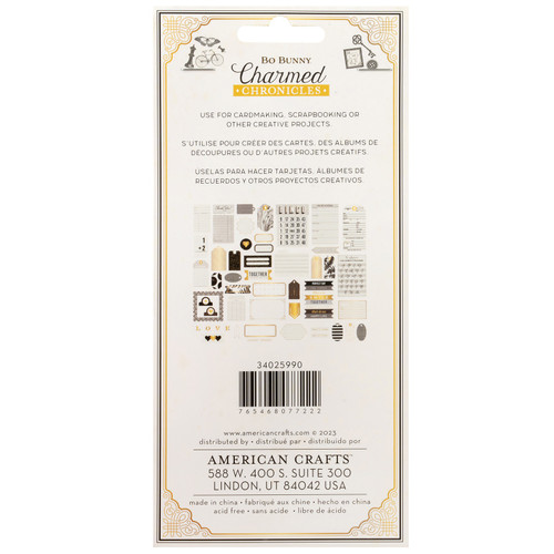 Bo Bunny Charmed Chronicles Ephemera-Journaling - A500263R-G18X5 Bo Bunny Charmed Chronicles Ephemera-Journaling - A500263R-G18X5