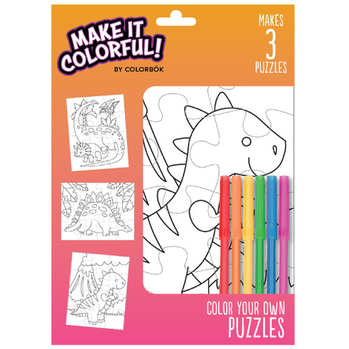 Colorbok Make It Colorful! Color Your Own Puzzles 3/Pkg-Dinosaurs - 34027537 - 765468072869