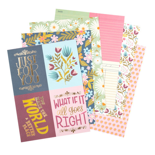Pink Paislee Single-Sided Paper Pad 6"X8" 36/Pkg-Gold Foil, Joyful Notes - 34030801
