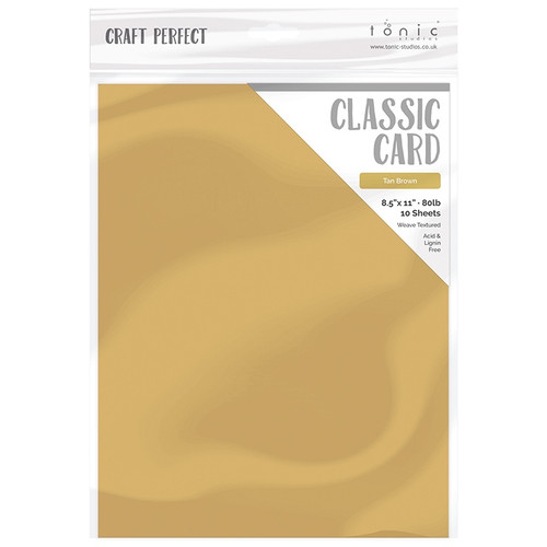 Craft Perfect Weave Textured Classic Card 8.5"X11" 10/Pkg-Tan Brown - CARD 8-9719 - 5060517147198
