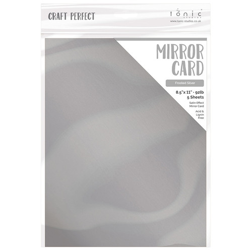 Craft Perfect Satin Mirror Cardstock 8.5"X11" 5/Pkg-Satin -Frosted Silver - MIRRORS-9482E - 818569024821