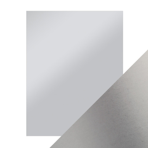 Craft Perfect Satin Mirror Cardstock 8.5"X11" 5/Pkg-Satin -Frosted Silver - MIRRORS-9482E