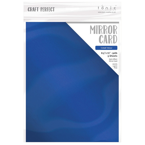 Craft Perfect Satin Mirror Cardstock 8.5"X11" 5/Pkg-Satin -Cobalt Velour - MIRRORS-9484E - 818569024845