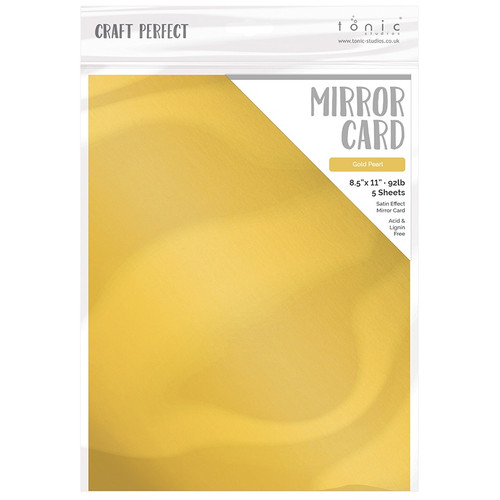 Craft Perfect Satin Mirror Cardstock 8.5"X11" 5/Pkg-Satin -Gold Pearl - MIRRORS-9481E - 818569024814