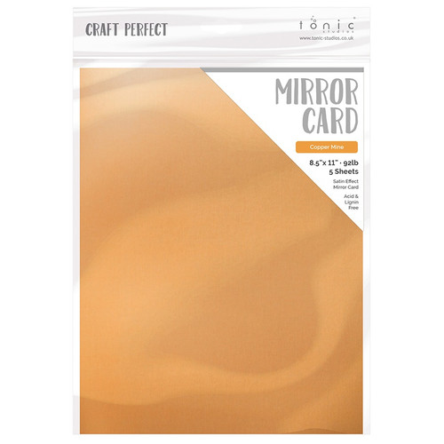 Craft Perfect Satin Mirror Cardstock 8.5"X11" 5/Pkg-Satin -Copper Mine - MIRRORS-9490E - 818569024906
