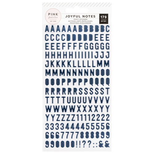 Pink Paislee Joyful Notes Puffy Stickers 179/Pkg-Alpha - 34030805 - 765468085470