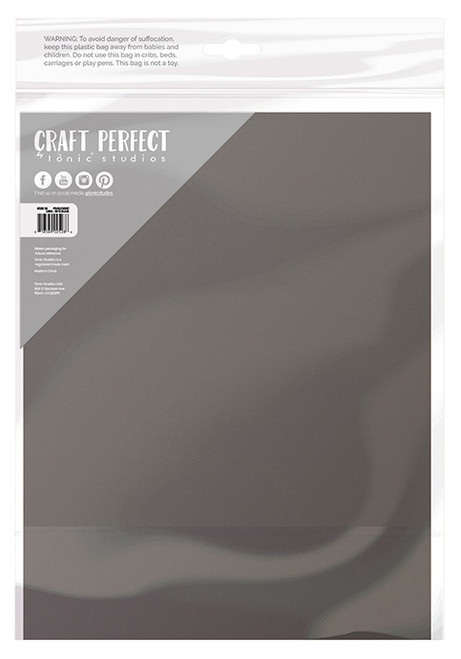 Craft Perfect Pearlescent Cardstock 8.5"X11" 5/Pkg-Onyx Black - PEARL-9528