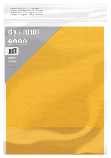Craft Perfect Weave Textured Classic Card 8.5"X11" 10/Pkg-Mustard Yellow - CARD 8-9626