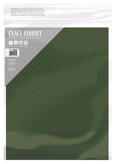 Craft Perfect Weave Textured Classic Card 8.5"X11" 10/Pkg-Avocado Green - CARD 8-9638