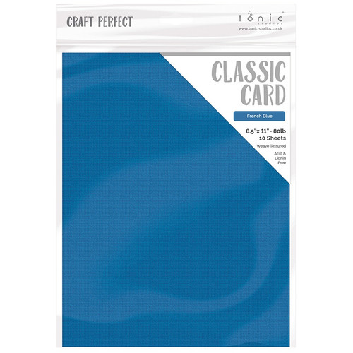 Craft Perfect Weave Textured Classic Card 8.5"X11" 10/Pkg-French Blue - CARD 8-6947 - 818569026474