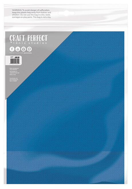 Craft Perfect Weave Textured Classic Card 8.5"X11" 10/Pkg-French Blue - CARD 8-6947