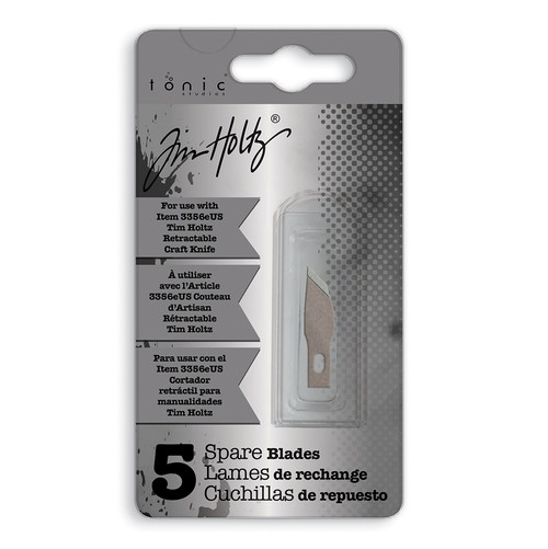 Tim Holtz Retractable Craft Knife Refill Blades 5/Pkg-Wide Point- For 3356E - 3358E - 841079133585