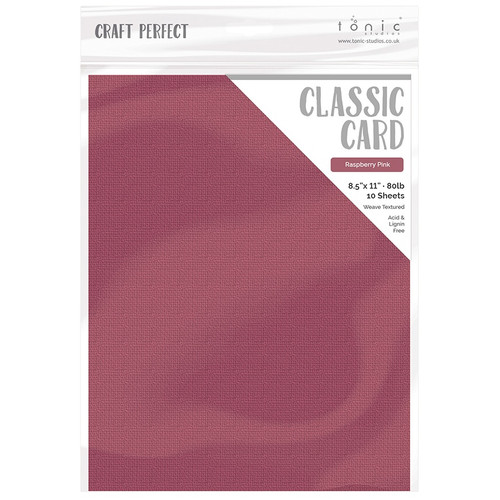 Craft Perfect Weave Textured Classic Card 8.5"X11" 10/Pkg-Raspberry Pink - CARD 8-9659 - 818569026597