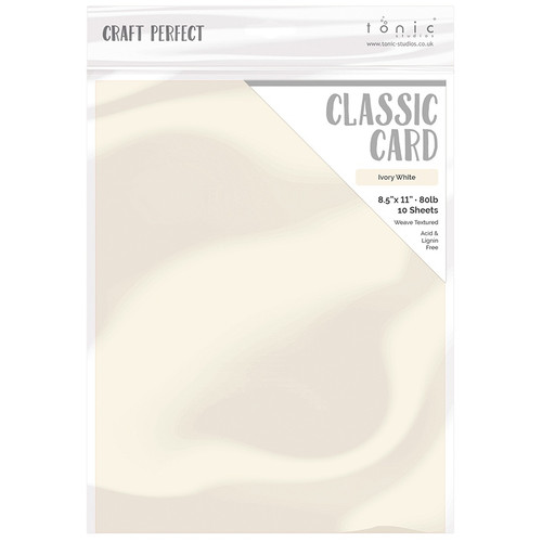 Craft Perfect Weave Textured Classic Card 8.5"X11" 10/Pkg-Ivory Whte - CARD 8-9615 - 818569026153