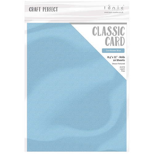 Craft Perfect Weave Textured Classic Card 8.5"X11" 10/Pkg-Cornflower Blue - CARD 8-9645 - 818569026450